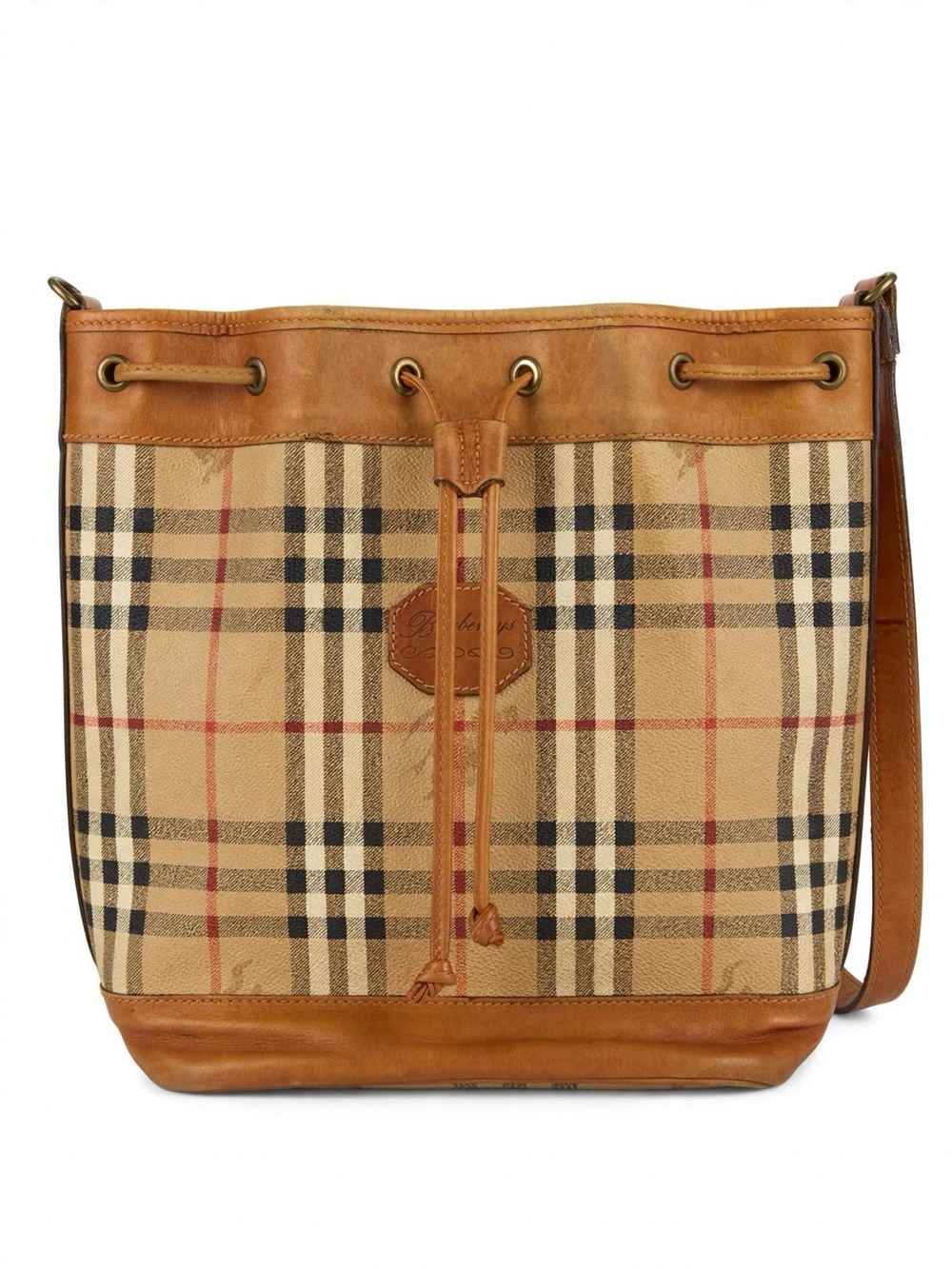 Vintage Burberrys Nova Check Bucket Bag Bucket Bag FLAW Strap Tear AS-IS